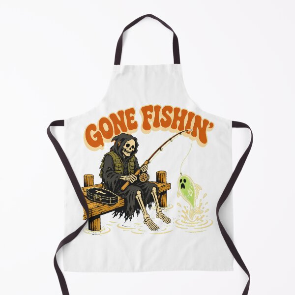 Item preview, Grim Reaper Fishing Skeleton Gone Fishin Funny Angler designed and sold by chattsuede.