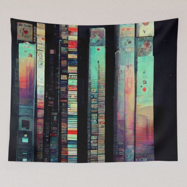 Item preview, Vintage VHS Tape Cinema Stack Movie Poster designed and sold by Cine8.
