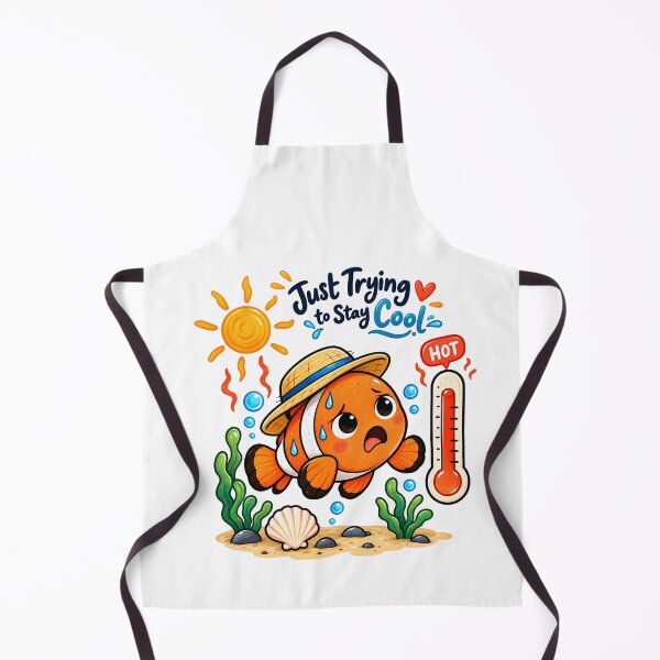 Item preview, Hot Clownfish Summer Ocean, Just Trying to Stay Cool designed and sold by Dreamy Ocean Art.