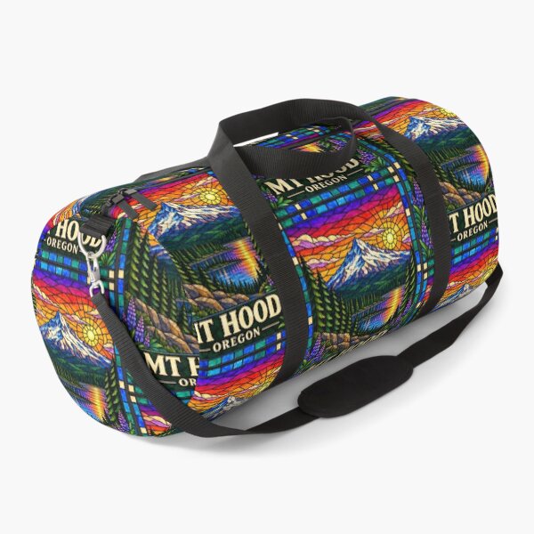 Item preview, Mt. Hood Oregon Stained Glass Mountain Travel Poster designed and sold by Swanny's Custom T-shirt and Gift Designs.
