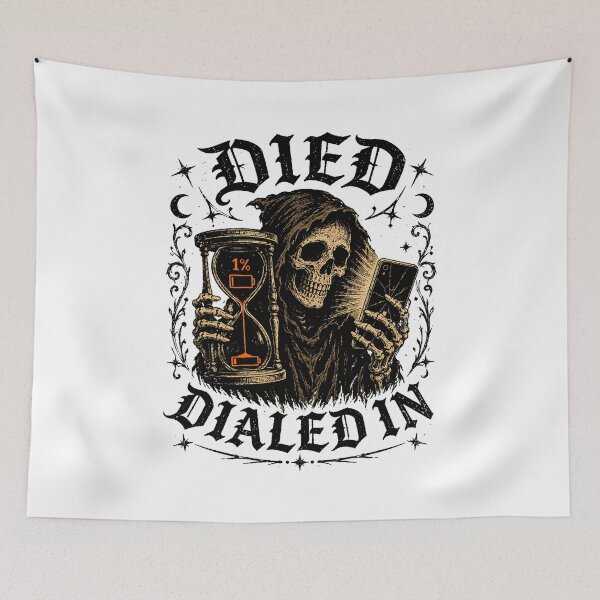 Item preview, Died Dialed In Grim Reaper Gothic Screen Addiction designed and sold by chattsuede.