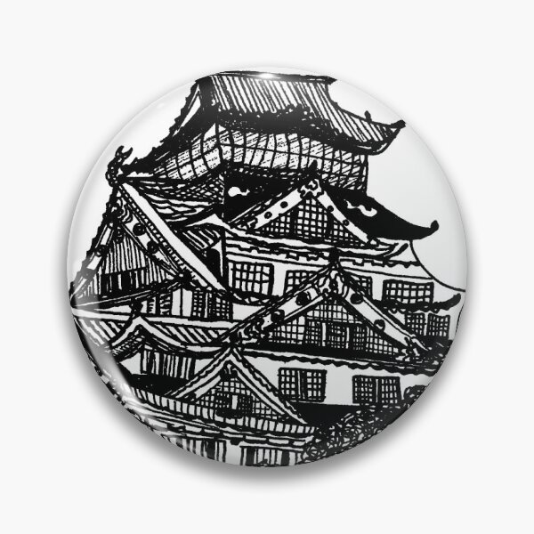 Item preview, Osaka Castle Drawing designed and sold by ellsbellscreative.