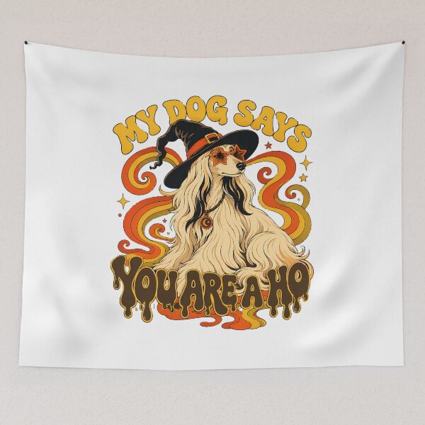 Item preview, Spooky Afghan Hound Witch Funny Halloween Humor designed and sold by chattsuede.
