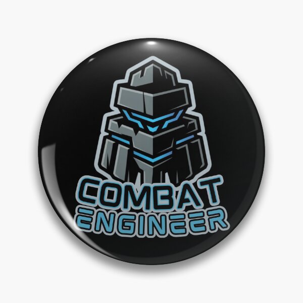 Item preview, Combat Engineer — Futuristic Robotic Armor Emblem with Blue Tech Highlights Military Engineering Graphic designed and sold by GFamilyC.