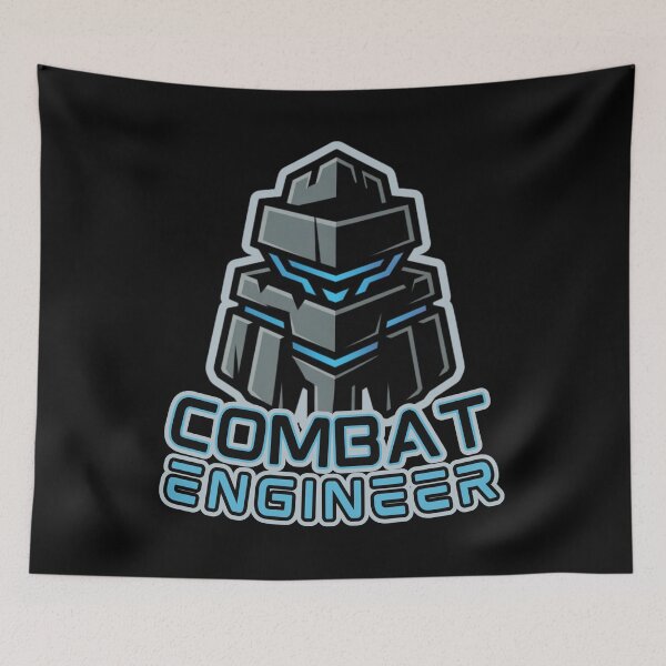 Item preview, Combat Engineer — Futuristic Robotic Armor Emblem with Blue Tech Highlights Military Engineering Graphic designed and sold by GFamilyC.