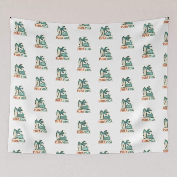 Item preview, Pura Vida Costa Rica Surfboard Palm Tree Surfing Beach Sticker designed and sold by NeedleCompass.