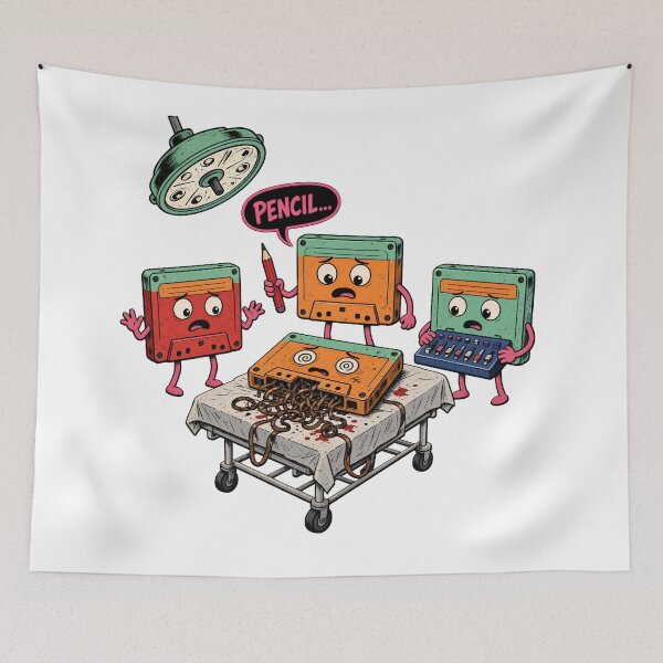 Item preview, Cassette Pencil Surgery Retro designed and sold by TshirtsOnline-.