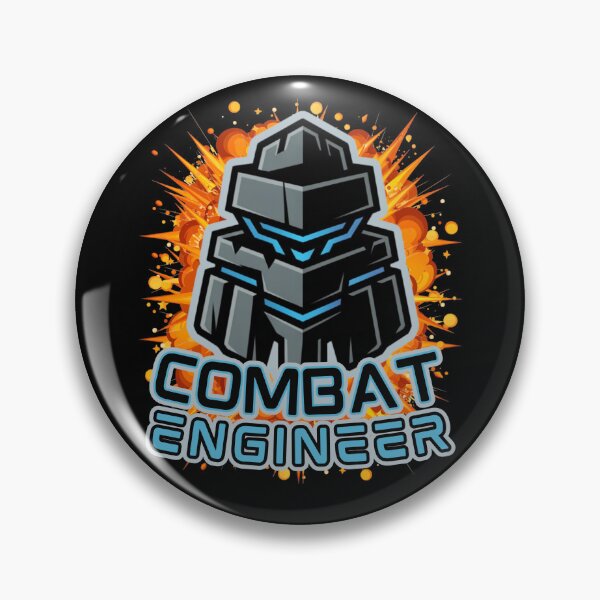 Item preview, Combat Engineer — Futuristic Robotic Armor Emblem with Blue Tech Highlights Military Engineering Graphic Explosion designed and sold by GFamilyC.