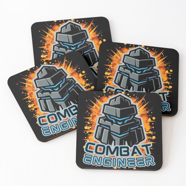 Item preview, Combat Engineer — Futuristic Robotic Armor Emblem with Blue Tech Highlights Military Engineering Graphic Explosion designed and sold by GFamilyC.