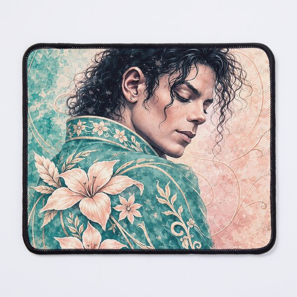 Item preview, Michael Jackson – Sea Green and Powder Pink Floral Tribute designed and sold by LuluLeb.