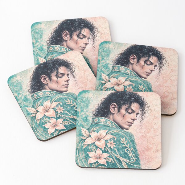 Item preview, Michael Jackson – Sea Green and Powder Pink Floral Tribute designed and sold by LuluLeb.