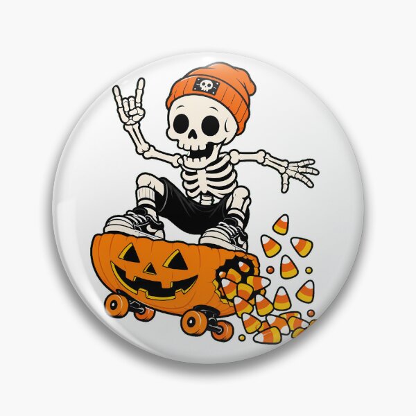 Item preview, Skateboarding Skeleton Pumpkin Halloween Skater Beanie designed and sold by chattsuede.