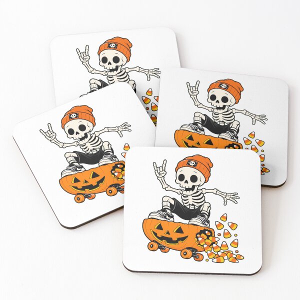 Item preview, Skateboarding Skeleton Pumpkin Halloween Skater Beanie designed and sold by chattsuede.