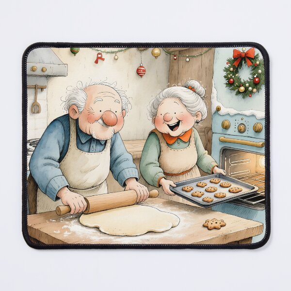 Item preview, Grandma and Grandpa Baking Christmas Cookies designed and sold by Connys Colorful World.