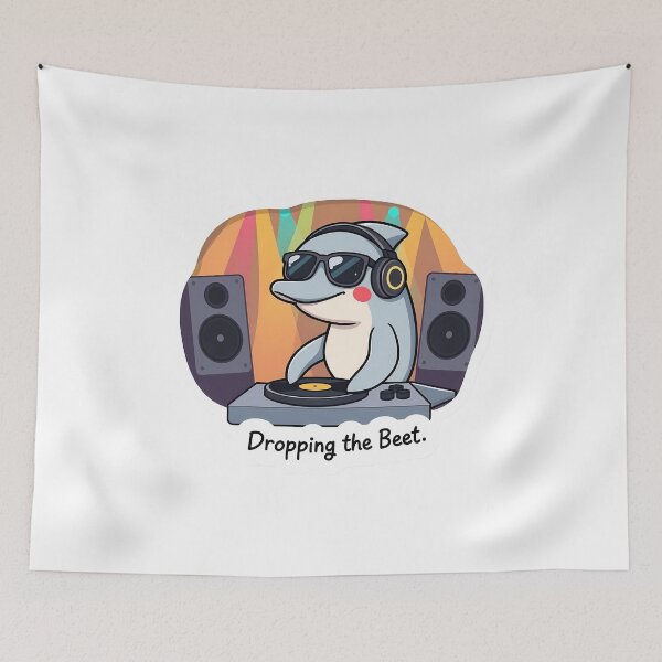 Item preview, Cute Dolphin DJ – Dropping the Beat Music Lover Gift designed and sold by Isliath.