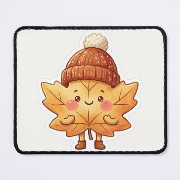 Item preview, Cute Leaf Wearing Beanie Autumn Sticker designed and sold by Cerys-GS.