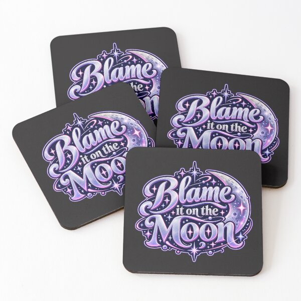 Item preview, Blame It on the Moon – Celestial Glitter Typography designed and sold by MetaModel Editions.