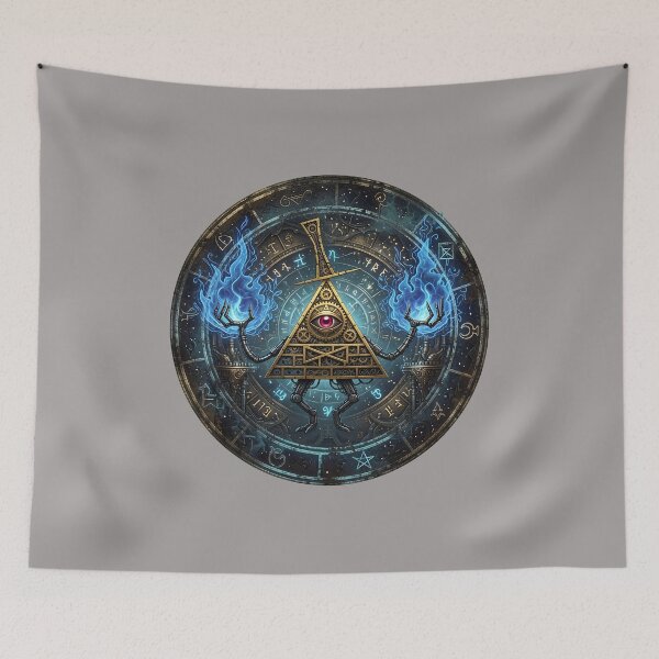 Item preview, Bill Cipher Flames Mystic Circle T-Shirt-82 designed and sold by KevinMszyca.