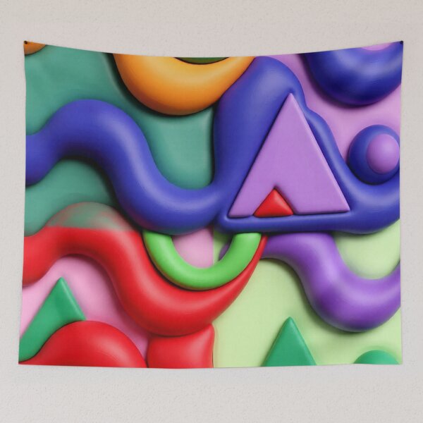 Item preview, triangular waves C colorful geometric abstract design designed and sold by SmashingDeals.