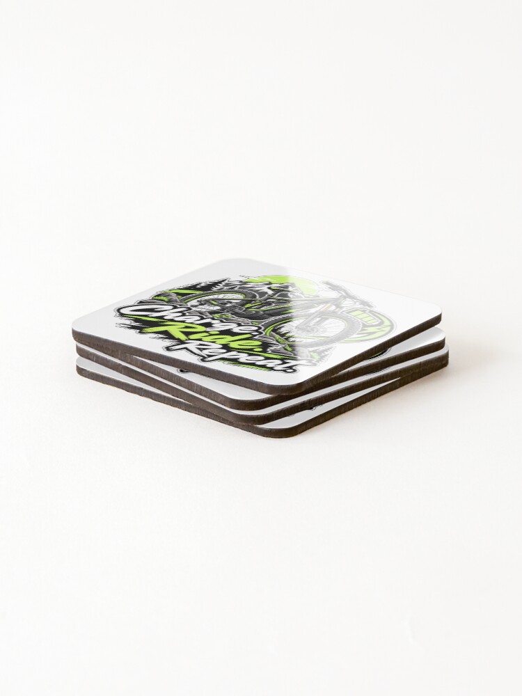 Thumbnail 4 of 5, Coasters (Set of 4), E-Bike – Charge Ride Repeat designed and sold by RennradKunst.