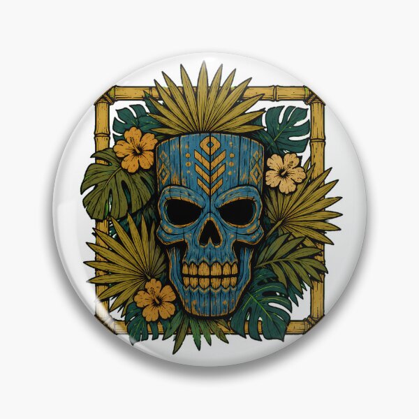 Item preview, Tropical Gothic Tiki Skull Exotic Hawaiian Mask designed and sold by chattsuede.