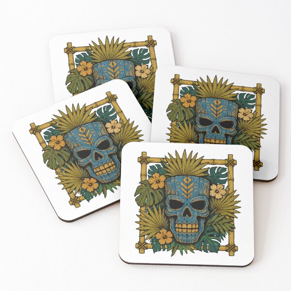 Item preview, Tropical Gothic Tiki Skull Exotic Hawaiian Mask designed and sold by chattsuede.