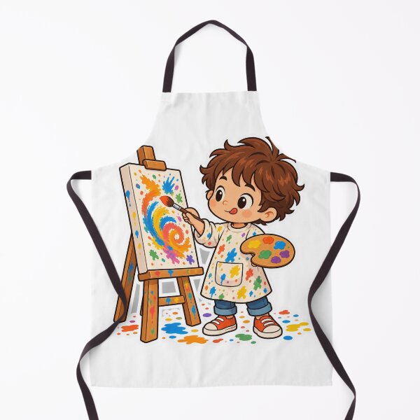 Item preview, Little Artist Boy Painting on Easel designed and sold by NovaToons.