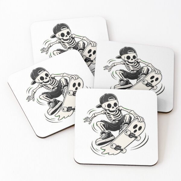 Item preview, Skateboarding Skeleton Ghost Streetwear Skater Mascot designed and sold by chattsuede.