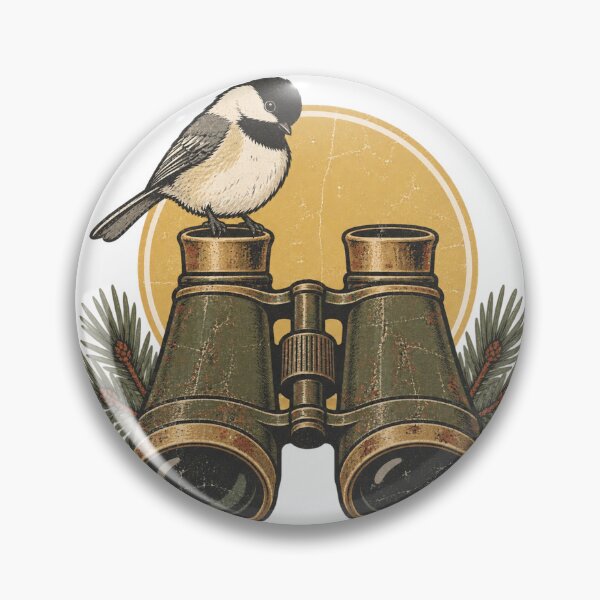 Item preview, Chickadee Perched on Vintage Birding Binoculars designed and sold by eignvalue.