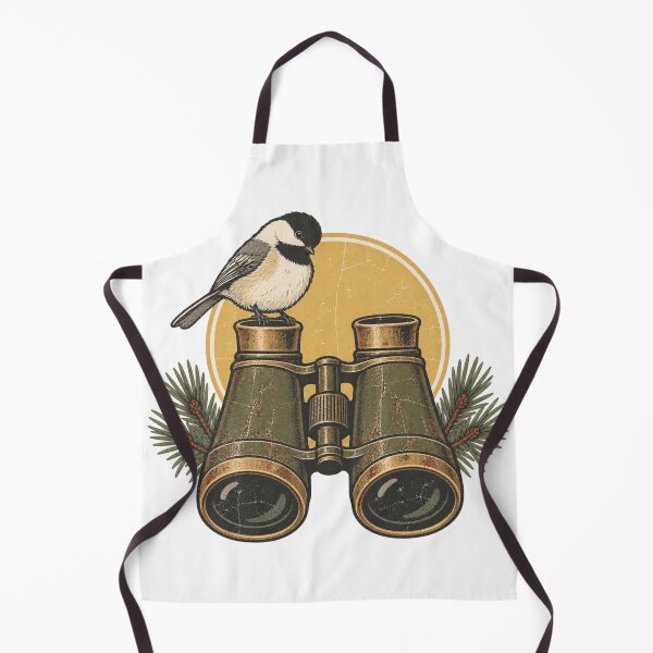 Item preview, Chickadee Perched on Vintage Birding Binoculars designed and sold by eignvalue.