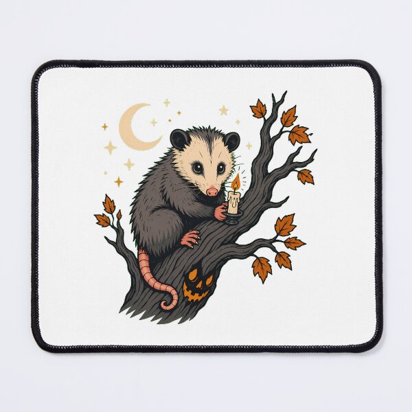 Item preview, Spooky Autumn Opossum Candle Goblincore Halloween Moon designed and sold by chattsuede.