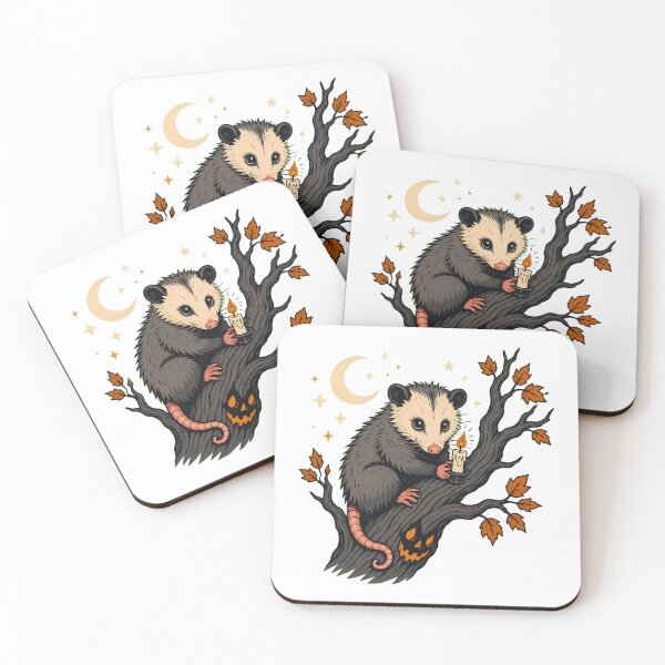 Item preview, Spooky Autumn Opossum Candle Goblincore Halloween Moon designed and sold by chattsuede.