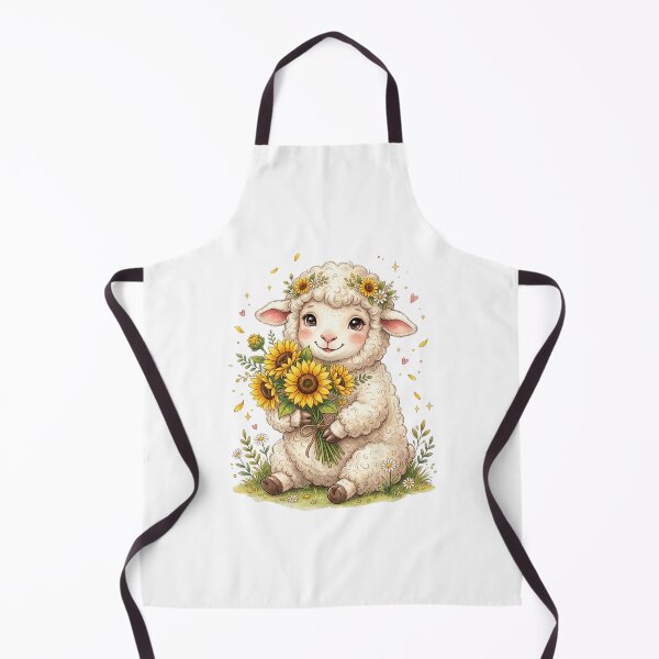 Item preview, Sunny Lamb with Sunflowers designed and sold by StickVerse by Owais.