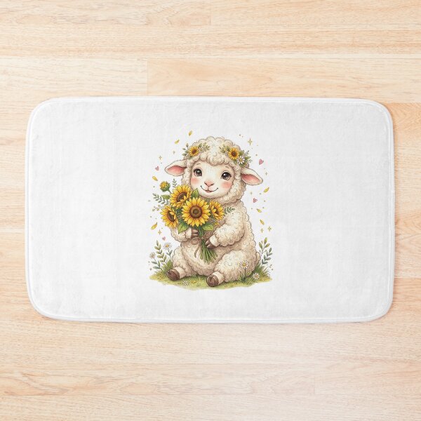 Item preview, Sunny Lamb with Sunflowers designed and sold by StickVerse by Owais.