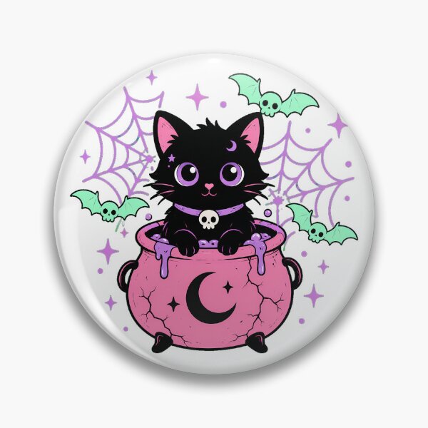 Item preview, Spooky Pastel Cauldron Cat Gothic Witchy Aesthetic designed and sold by chattsuede.