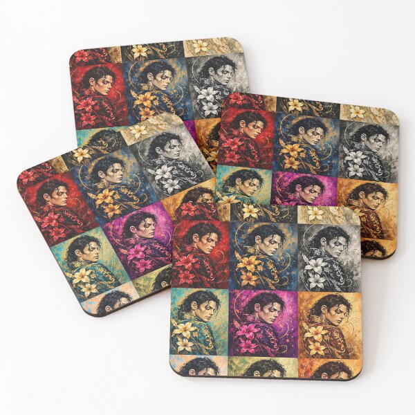 Item preview, Michael Jackson Wallpaper – Colorful Floral Portrait Collage designed and sold by LuluLeb.