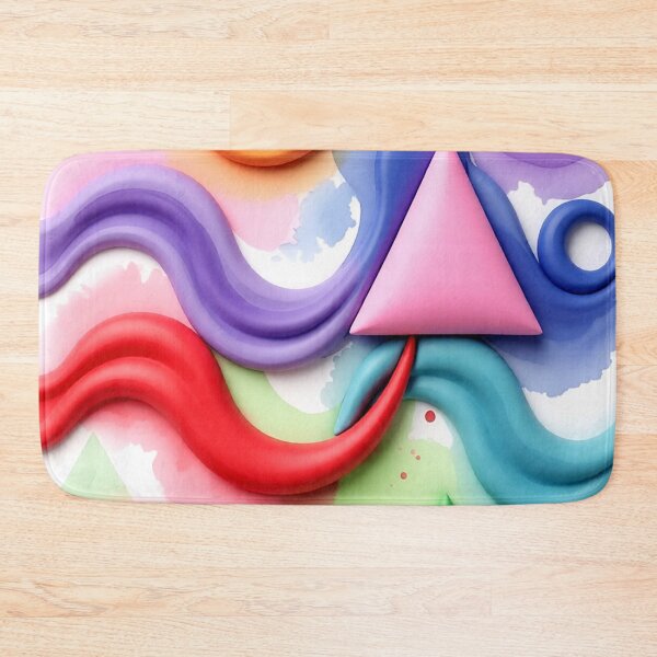 Item preview, water waves C colorful geometric watercolor abstract design designed and sold by SmashingDeals.