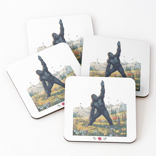 Item preview, Bigfoot Yoga Pose Wild Mountain Meadow Nature Sasquatch Wellness designed and sold by Whimsy Trail Co.