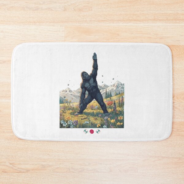 Item preview, Bigfoot Yoga Pose Wild Mountain Meadow Nature Sasquatch Wellness designed and sold by Whimsy Trail Co.