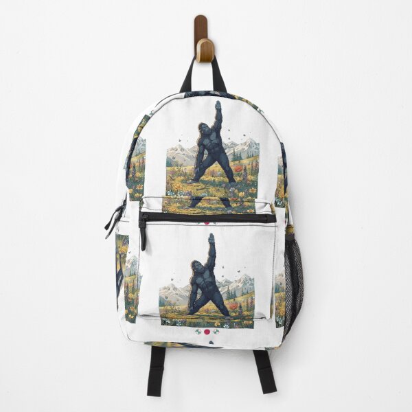 Item preview, Bigfoot Yoga Pose Wild Mountain Meadow Nature Sasquatch Wellness designed and sold by Whimsy Trail Co.