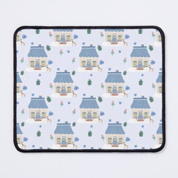 Item preview, Cosy Cottage Blue Christmas Pattern designed and sold by Lockets Little Notes.