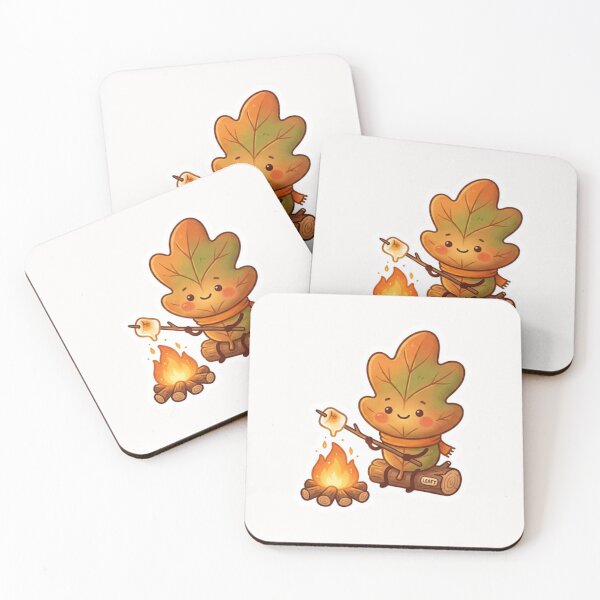 Item preview, Cute Leaf Toasting Marshmallow Autumn Sticker designed and sold by Cerys-GS.