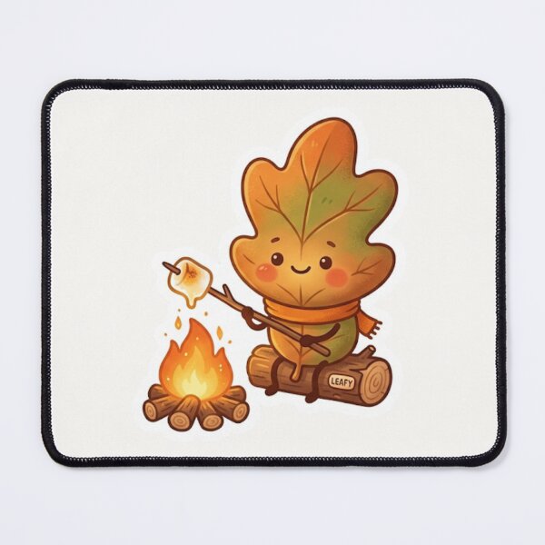 Item preview, Cute Leaf Toasting Marshmallow Autumn Sticker designed and sold by Cerys-GS.