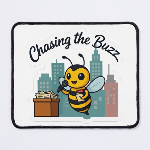Item preview, Cute Bee Journalist – Chasing the Buzz Reporter Gift designed and sold by Isliath.