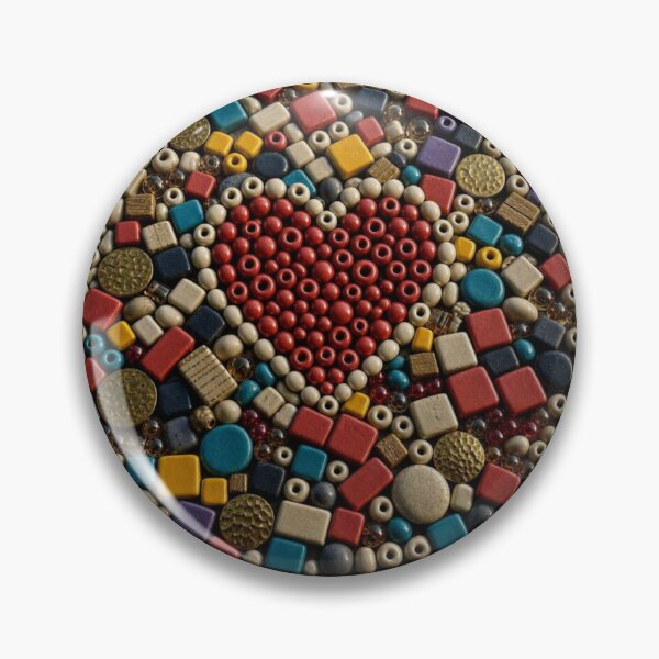 Item preview, Mosaic Beads and Wooden Blocks Abstract Heart Design designed and sold by Breezes-of-Ida.