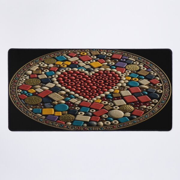 Item preview, Mosaic Beads and Wooden Blocks Abstract Heart Design designed and sold by Breezes-of-Ida.