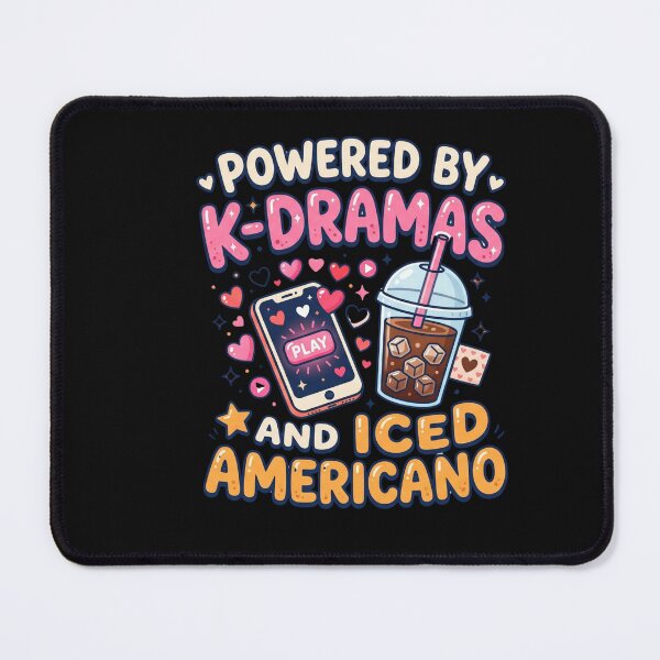 Item preview, Cute K-Drama Lover Gift Powered K-Dramas and Iced Americano designed and sold by HappyHarmony40.