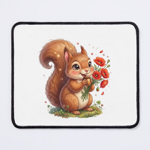 Item preview, Magical Squirrel with Poppies designed and sold by StickVerse by Owais.