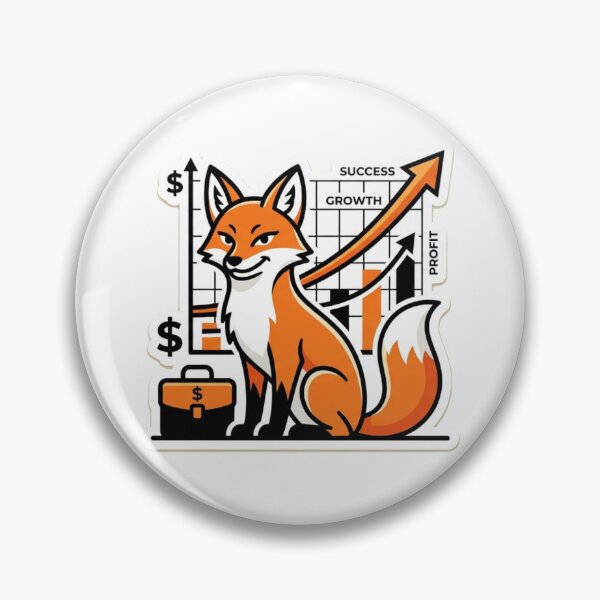Item preview, Fox Sales Line Art Sticker – Minimalist Business Fox with Sales Chart designed and sold by NKWealthDesign.