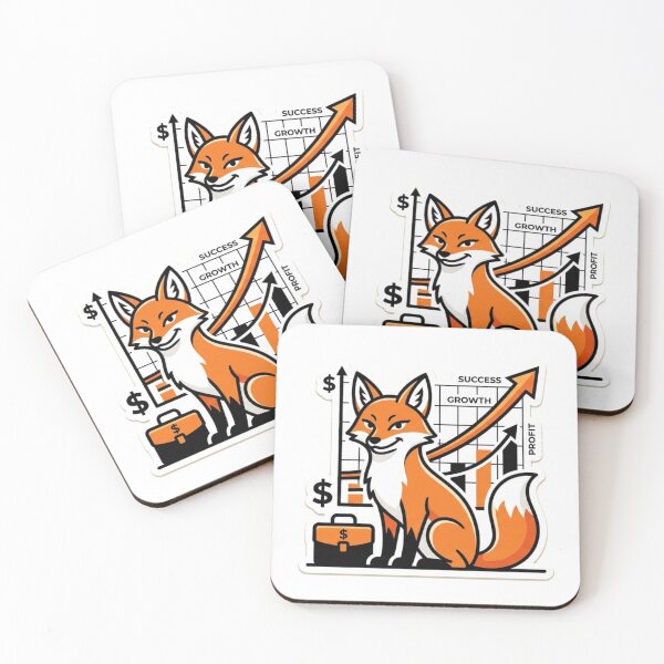 Item preview, Fox Sales Line Art Sticker – Minimalist Business Fox with Sales Chart designed and sold by NKWealthDesign.